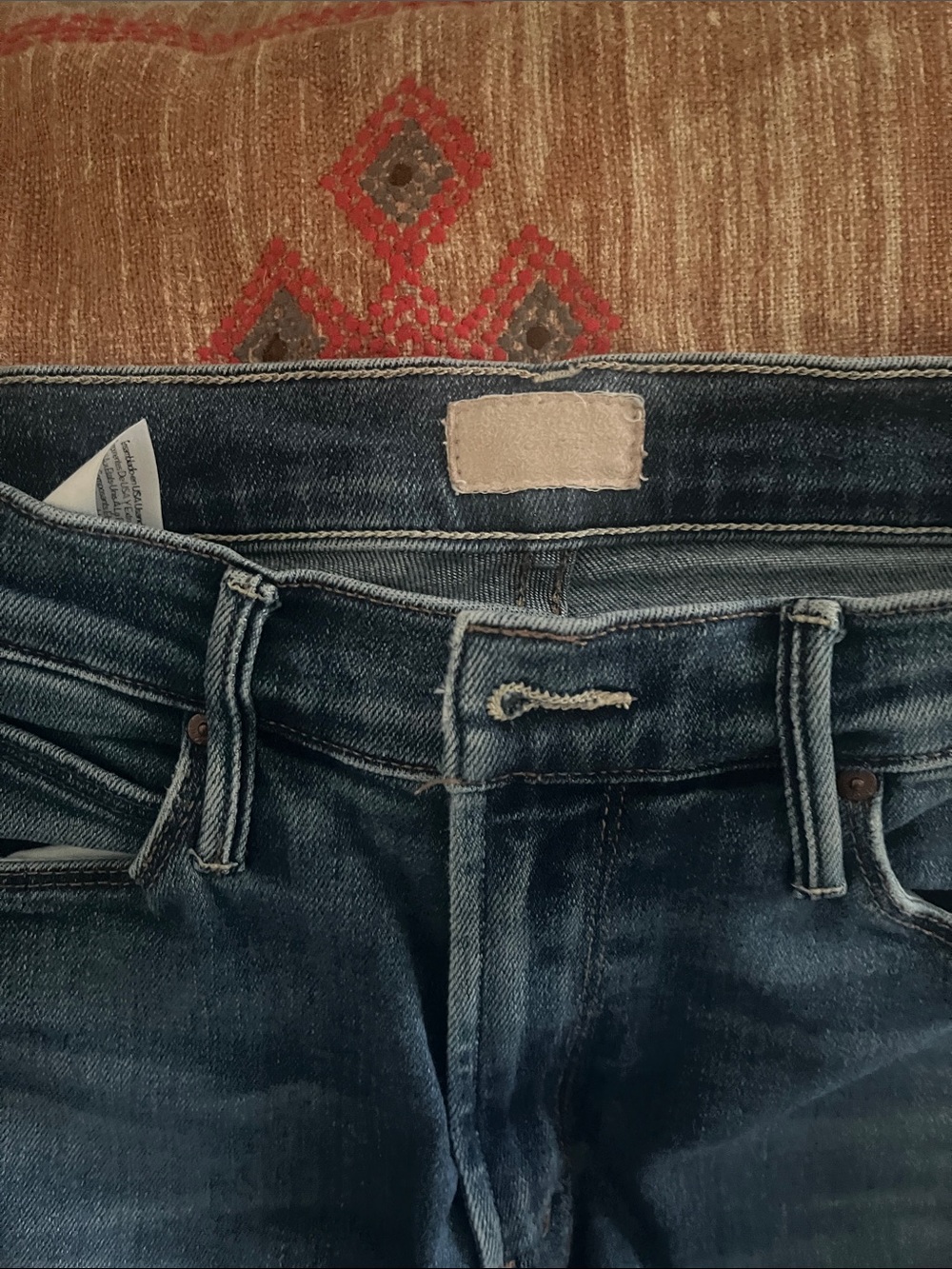MOTHER Straight Leg Blue Denim Jeans - Picture 4 of 7